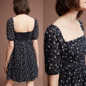 NWT Anthropologie Navy Floral Eyelet Dress